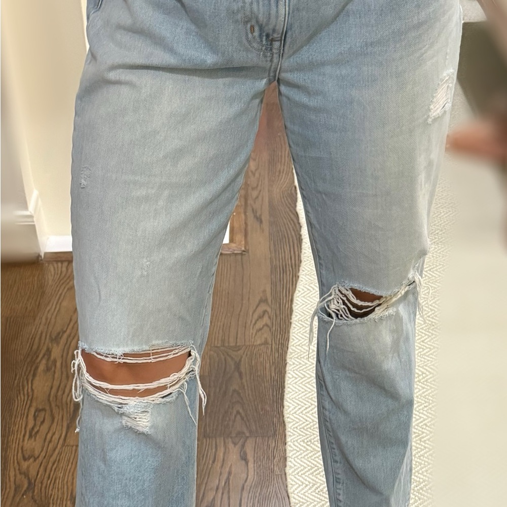 SLVRLAKE Men's Light Blue Ripped Jeans